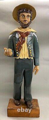 John R. Walker American School Folk Art Carved Polychrome Wooden Ship's Captain