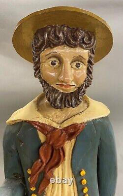 John R. Walker American School Folk Art Carved Polychrome Wooden Ship's Captain