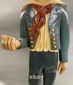 John R. Walker American School Folk Art Carved Polychrome Wooden Ship's Captain