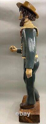 John R. Walker American School Folk Art Carved Polychrome Wooden Ship's Captain