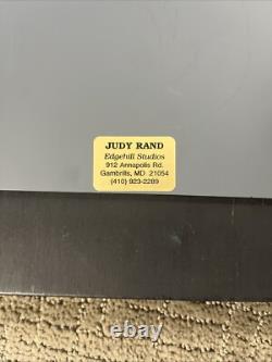 Judy Rand Animal Folk Art Hand Painted Carved Wood Rabbit Mirror Set Vtg Signed