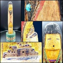 Kachina Yellow Corn Girl Maiden Carved Statue Proctor of Village L Robbins