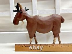 Koosed Wood Carved Folk Art SMILING MOOSE 7 1/2 tall x 8 long Signed