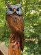 Large Chainsaw Carved Horned Owl White Pine Wood Horned Owl Folk Art Very Unique