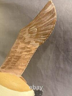 LARGE Folk Art Carved Painted Wooden Wild Canada Goose in Flight Robert Broadley