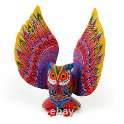LARGE OWL Oaxacan Alebrije Wood Carving Mexican Art Sculpture Painting Decor