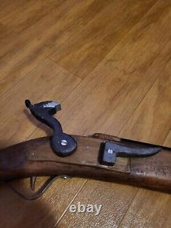 LARGE Vintage Hand Carved Made Wood Metal Folk Art Toy Rifle Display Gun 47