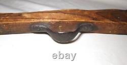 LARGE antique vintage hand carved wood cast iron Folk Art toy rifle sculpture