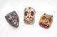 Lot Of 3 Vintage Mexican Guerrero Folk Art Antique Carved Mini Masks