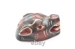 LOT of 3 Vintage MEXICAN GUERRERO FOLK ART ANTIQUE CARVED MINI MASKS