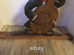 LaVon Williams Hand carved Folk Art Sculpture FAT LADY Jazz Figure carving BASS