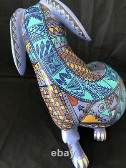 Large 13 Carved Rabbit Jacobo & Maria Angeles Oaxaca Mexico Fine Paint Detail