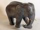 Large 19 Elephant Hand Carved Textured Solid Wood Sculpture Vintage Folk Art