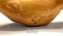 Large 28 Hand Carved Oak Branch Wood Art Sculpture Seal Artist Signed Folk Art