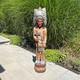 Large 48 Hand Carved Wood Cigar Store Indian Chief Statue Folk Art Vintage