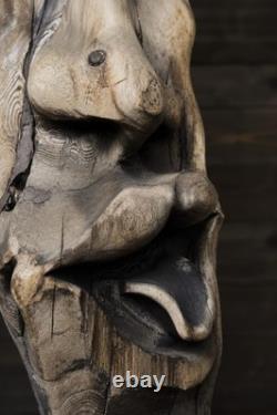 Large African Dan/Guru Folk Art Wood Carved Face Mask Wall Sculpture 34 Rustic