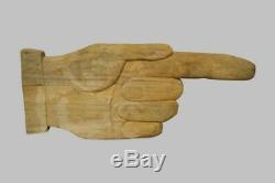 Large Antique Carved Double Sided Hand Pointer Directional Trade Sign Folk Art