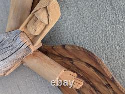 Large Ben Ortega 1995 Angel Folk Art Signed Hand Carved Wall Sculpture 16x10