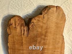 Large & Exceptional Folk Art/Naive Wood Carving of Man, Woman & Child 59 in. H