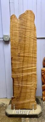 Large & Exceptional Folk Art/Naive Wood Carving of Man, Woman & Child 59 in. H