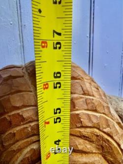 Large & Exceptional Folk Art/Naive Wood Carving of Man, Woman & Child 59 in. H