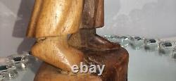 Large Folk Art Figural Carving Barefoot Weary Traveler