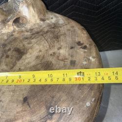 Large Hand Carved Solid Wood Bear Stool Rustic Cabin Lodge Folk Art 17 35lb