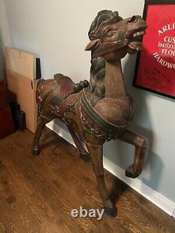 Large Hand Carved Wood Carousel Style Horse-Folk art