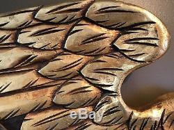 Large Hand Made Carved Wood Gilded Gold Leaf Eagle Wall Folk Art 45 Wing Span