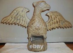 Large Impressive Vintage Wilhelm Schimmel Style Folk Art Eagle Wood Carving