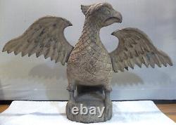 Large Impressive Vintage Wilhelm Schimmel Style Folk Art Eagle Wood Carving