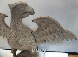 Large Impressive Vintage Wilhelm Schimmel Style Folk Art Eagle Wood Carving