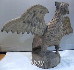 Large Impressive Vintage Wilhelm Schimmel Style Folk Art Eagle Wood Carving