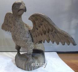 Large Impressive Vintage Wilhelm Schimmel Style Folk Art Eagle Wood Carving