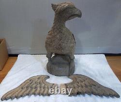 Large Impressive Vintage Wilhelm Schimmel Style Folk Art Eagle Wood Carving