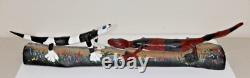 Large Isaac Smith Folk Art Texas Artist Hand Carved Lizards Wooden