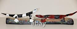 Large Isaac Smith Folk Art Texas Artist Hand Carved Lizards Wooden