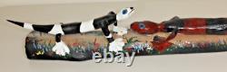 Large Isaac Smith Folk Art Texas Artist Hand Carved Lizards Wooden