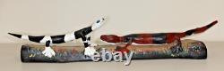 Large Isaac Smith Folk Art Texas Artist Hand Carved Lizards Wooden