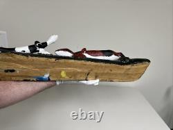 Large Isaac Smith Folk Art Texas Artist Hand Carved Lizards Wooden