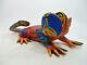 Large Oaxacan Alebrije, Colorful Wood Carving, Signed Mexican Folk Art Sculpture
