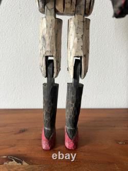 Large Shane Campbell (American, 20th c.) Carved Wood Articulated Angel Folk Art