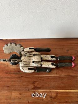 Large Shane Campbell (American, 20th c.) Carved Wood Articulated Angel Folk Art