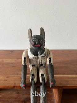 Large Shane Campbell (American, 20th c.) Carved Wood Articulated Angel Folk Art