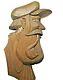 Large Solid Wood Handcarved Face Sailor Pipe Figure Signed By George Beauregard