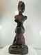 Large Tall Vintage Hand Carved Solid Block Of Wood Nude Lady Folk Art Statue