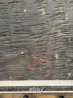 Large Vintage Carved Wood Folk Art Patriotic American Eagle & Flag Sign Display