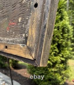 Large Vintage Carved Wood Folk Art Patriotic American Eagle & Flag Sign Display