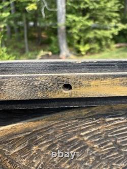 Large Vintage Carved Wood Folk Art Patriotic American Eagle & Flag Sign Display