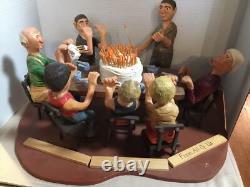 Large Wood Carved FOLK ART Sculpture Elderly Man BIRTHDAY Party Humorous